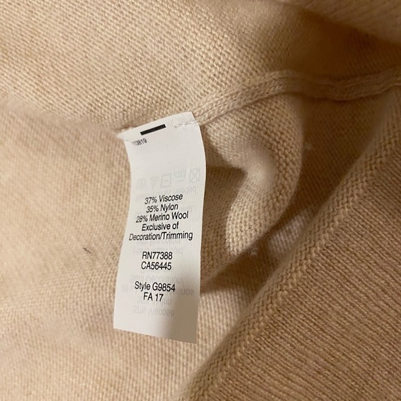 J.Crew Bow Short Sleeve Sweater - Cream/Tan - Size Small - Picture 3 of 6